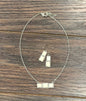 Bar White Turquoise Necklace Earrings Set