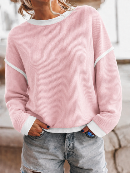 Women's Colorblock Pullover Top - Pink