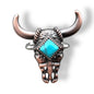 Wild Rag Slide Steer Skull with Faux Turquoise Center by Double B Wild Rags