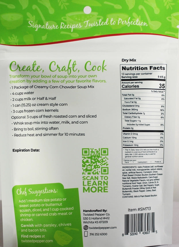 Creamy Corn Chowder Soup Mix