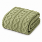 Cable Knit Soft Throw Blanket - Sage