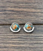 Round Gemstone Stud Earrings