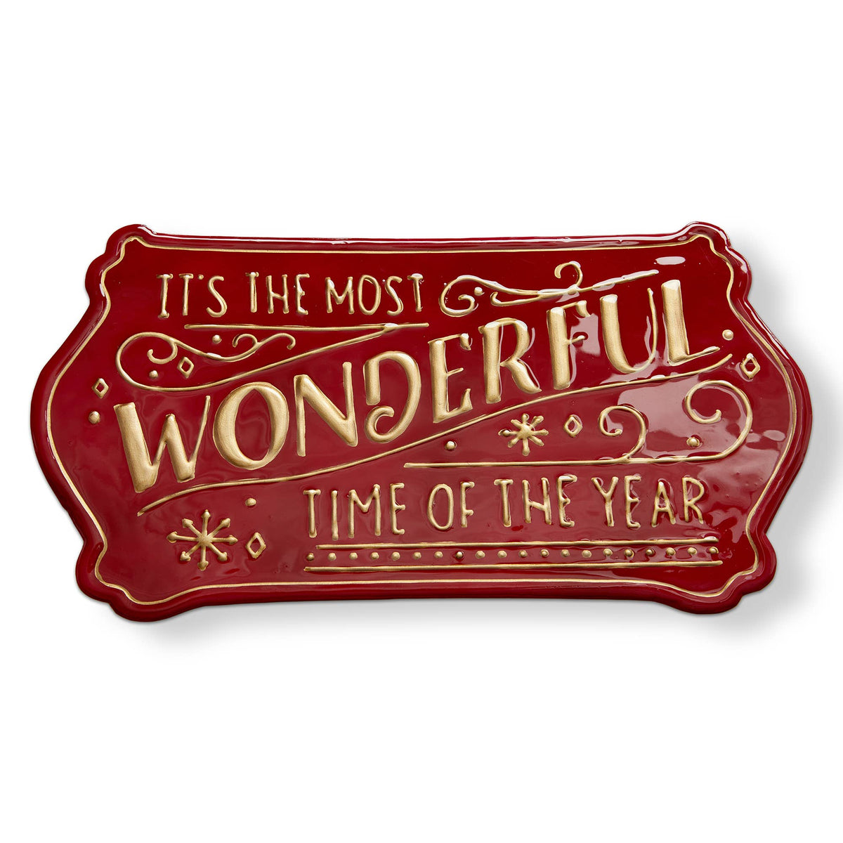 Christmas Wall Art Red Multi Sheet Metal Sign