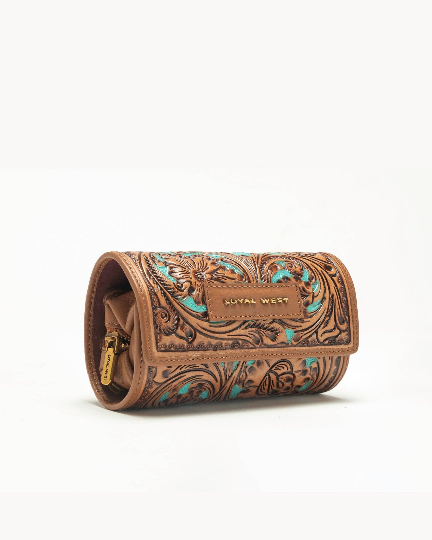 Jewelry Case Hand Tooled Leather - Whiskey & Water