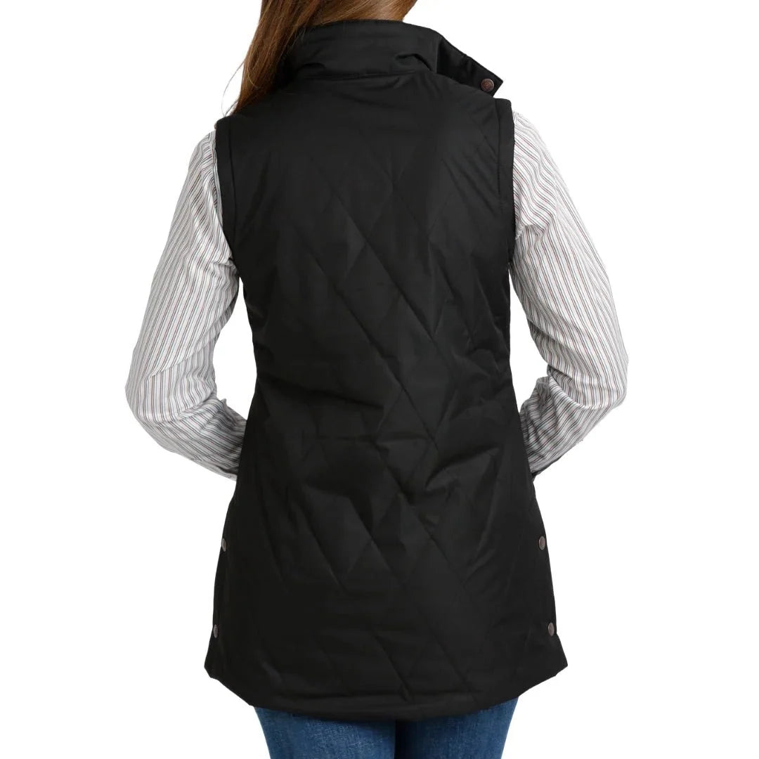 Women's Cinch Quilted Barn Coat Vest - Black