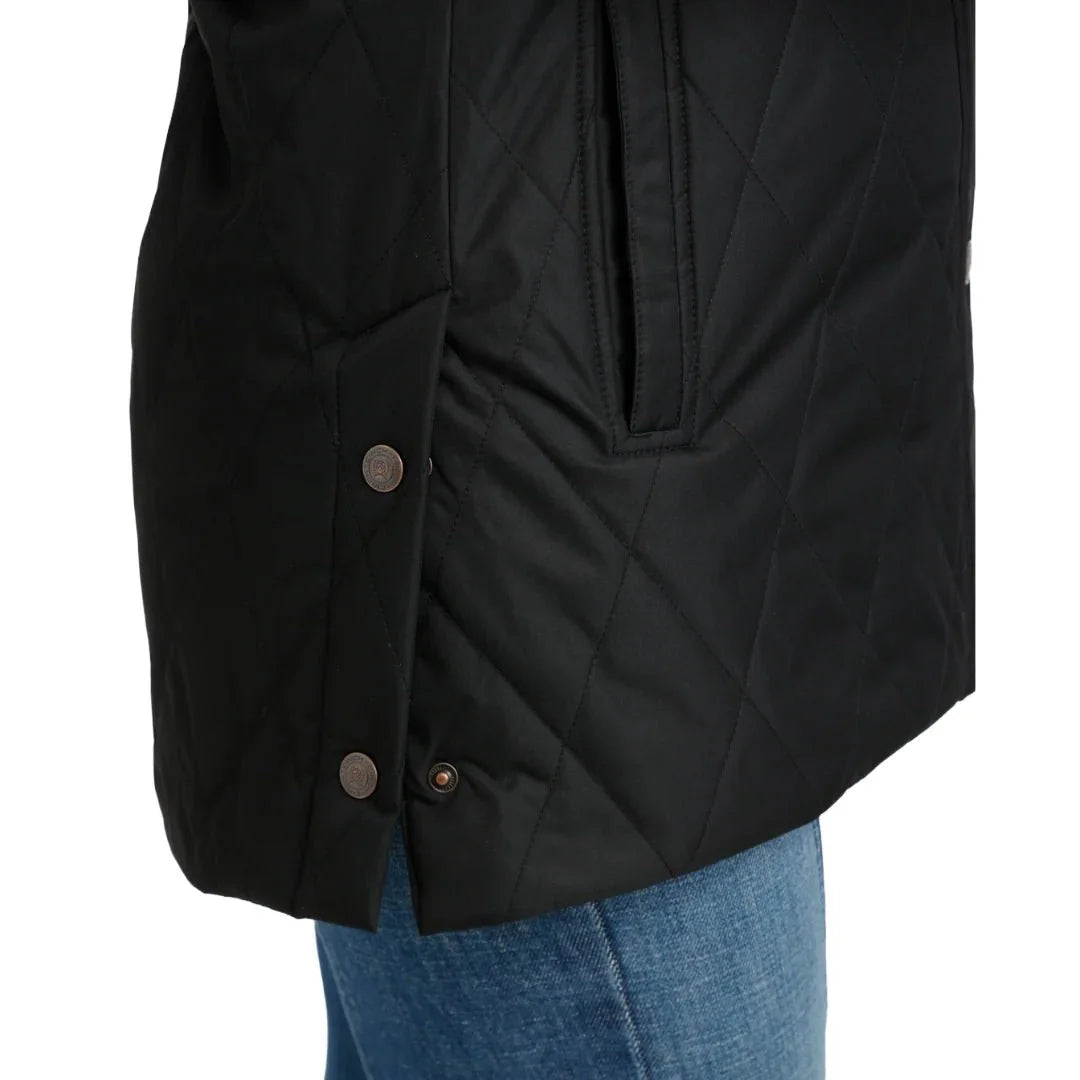 Women's Cinch Quilted Barn Coat Vest - Black