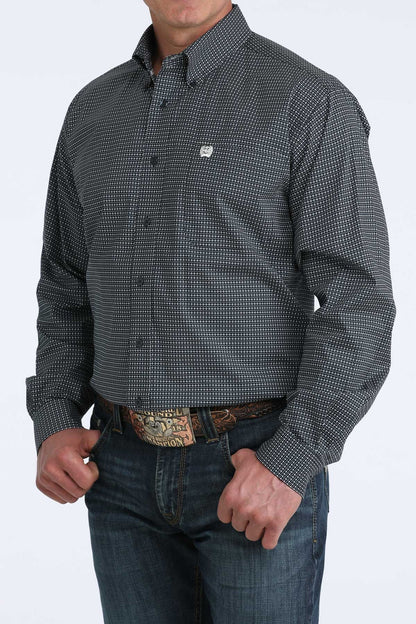 Men's Cinch Long Sleeve Shirt - Navy Diamond