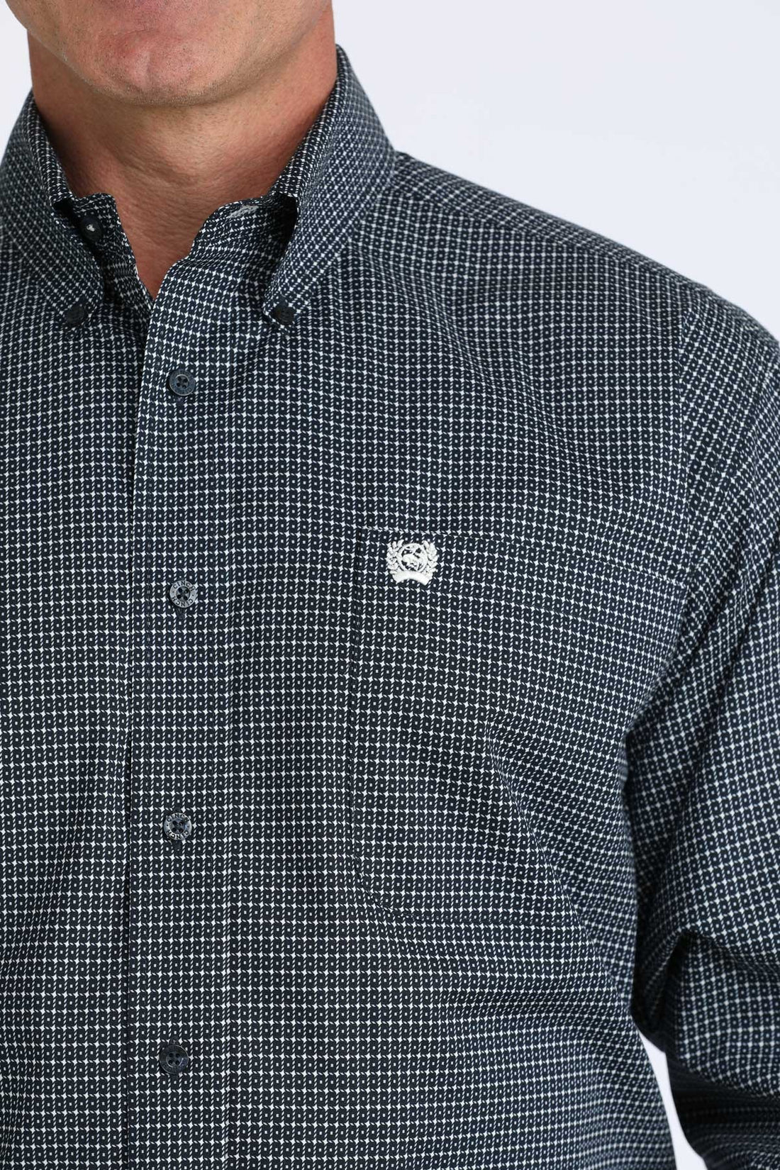 Men's Cinch Long Sleeve Shirt - Navy Diamond