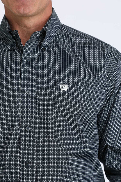Men's Cinch Long Sleeve Shirt - Navy Diamond