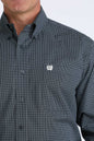 Men's Cinch Long Sleeve Shirt - Navy Diamond