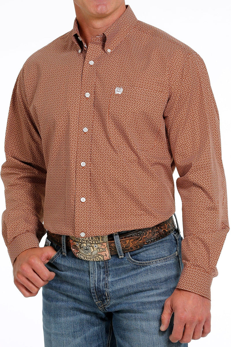 Cinch Men's Floral Geo Print Long Sleeve Button-Down Western Shirt