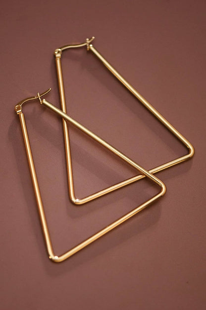 18K Gold Plated Stainless Steel Hoop Earrings