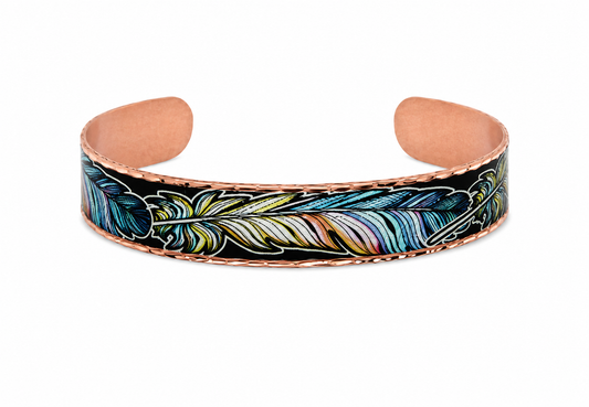 Copper Colorful Feather Bracelet