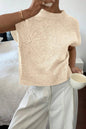 Women's Floral Knit Sleeveless Sweater - Beige