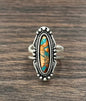 Western Oval Gemstone Adjustable Ring