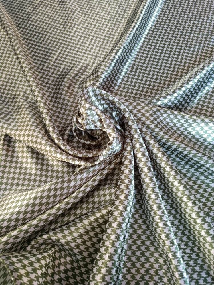 Wild Rag Dark Sage Green and White Gingham Houndstooth Cowboy Western Neck Scarf Bandanna by Double B Wild Rags