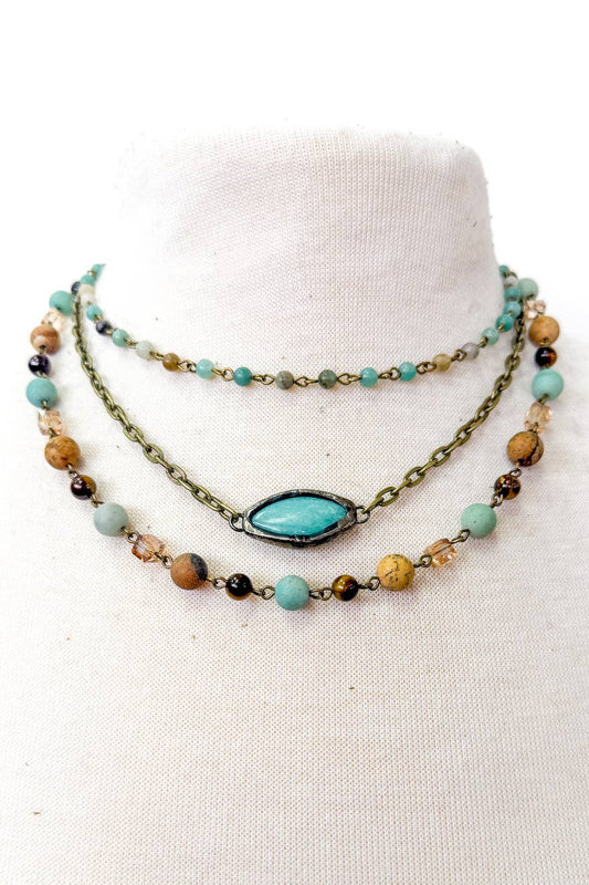 Short Emory Necklace Amazonite