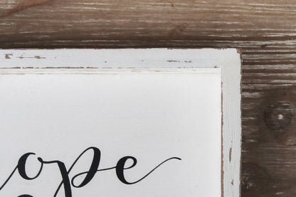 White Washed Wood Inspirational Hope and Faith Wall Decor