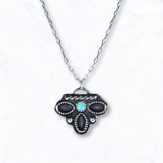 Western Concho Turquoise Pendant Necklace