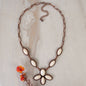 Copper and Ivory Oval Squash Blossom Necklace