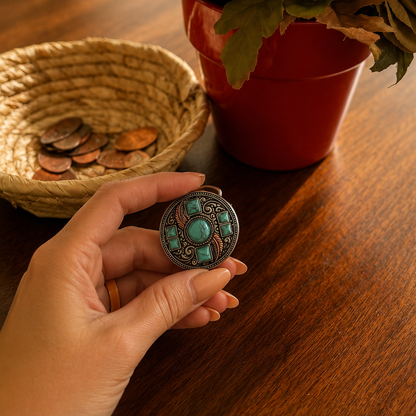 Turquoise Concho Skinny Mini Slide