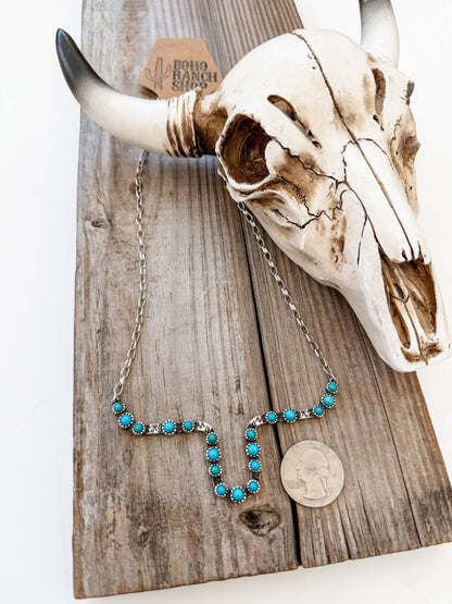 Western SteerHead Stone Necklace