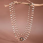 Triple Layered Mixed Glass Bead and Stone Necklace