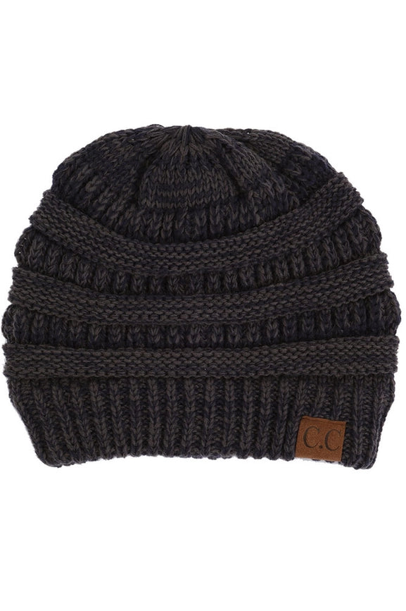 C.C. Two Tone Color Knit Beanie