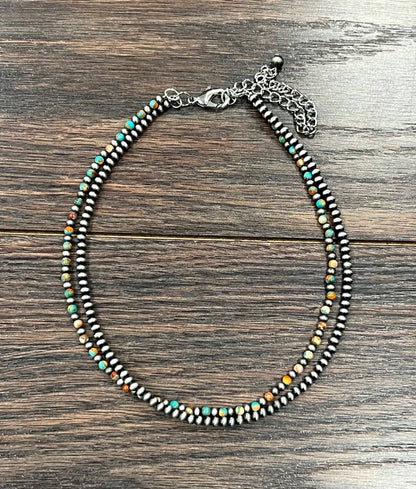 2 Strand Gemstone Strand Necklace