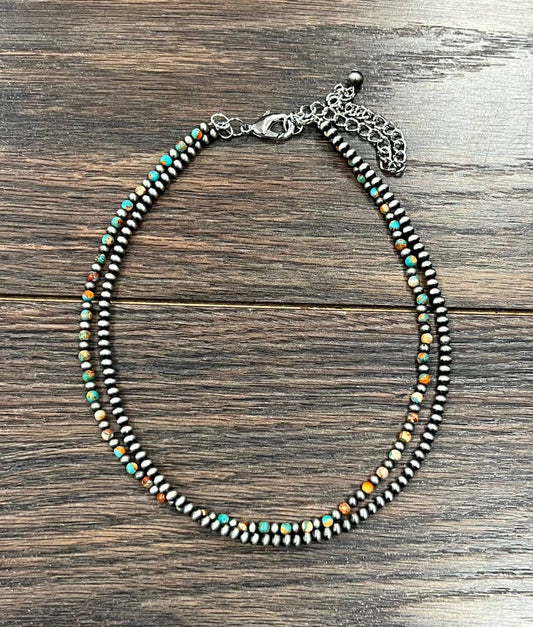 2 Strand Gemstone Strand Necklace
