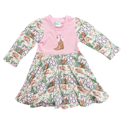 Girl's Shea Baby Pink & Green Camo Dress