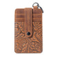 Roper Card Holder in brown with Embossed detail