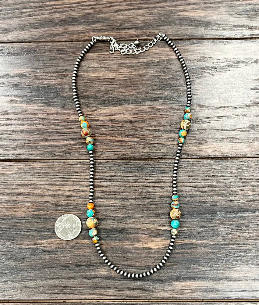 Clustered Navajo Gemstone Necklace