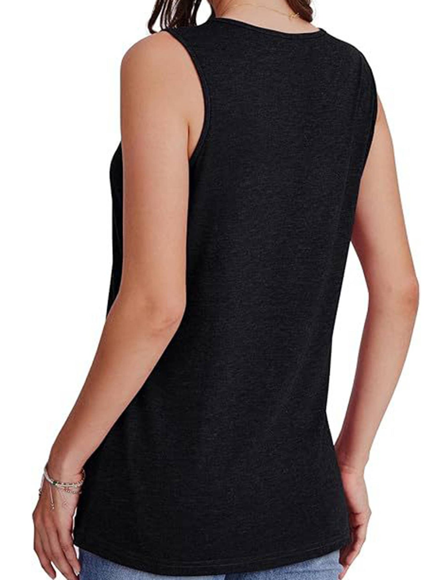 Women's V-Neck Solid Tank Top