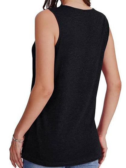 Women's V-Neck Solid Tank Top