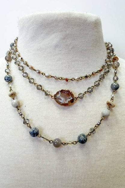 Florence Short Necklace -Grey
