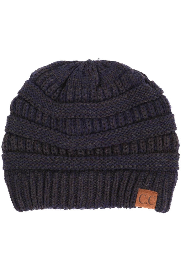 C.C. Two Tone Color Knit Beanie
