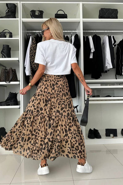 Women's Leopard Print Swing Skirt