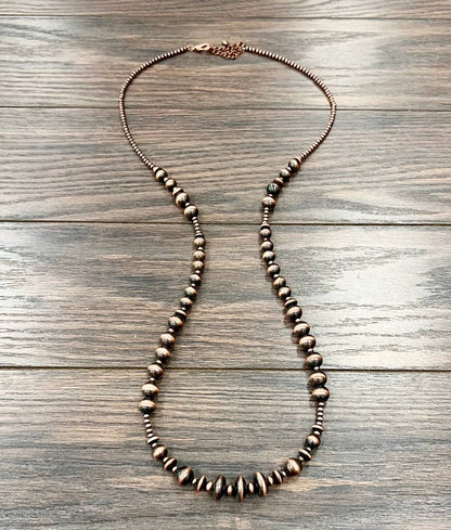 40" Copper Western Bead Necklace
