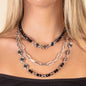 Black Layered Crystal Necklace