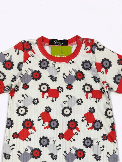 Boy's Grey Tractor Romper