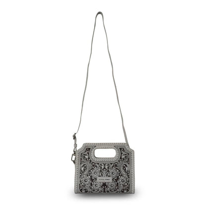 Hand Tooled Alma Medium Handbag - Ivory Dust