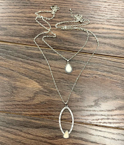 Bohemian Concho White Turquoise Necklace