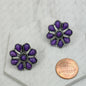 Purple Floral Concho Earrings