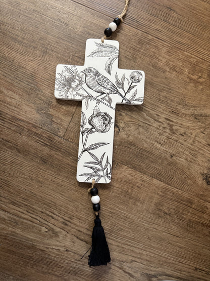Black & White Wood Cross
