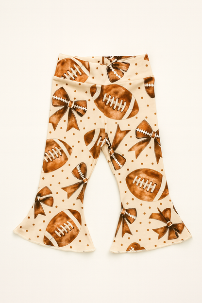 Girl's Football Bows Baby Bell Bottom Outfit