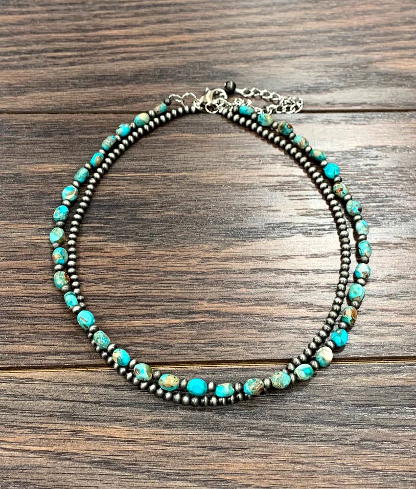 Oval Gemstone 2-Strand Necklace