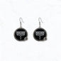 Western Black Boot Stitch Statement Drop Earrings