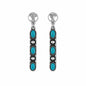 Antique Silver Turquoise Bar Drop Earrings