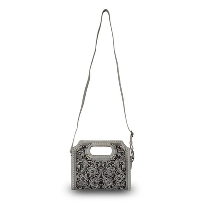Hand Tooled Alma Medium Handbag - Ivory Dust